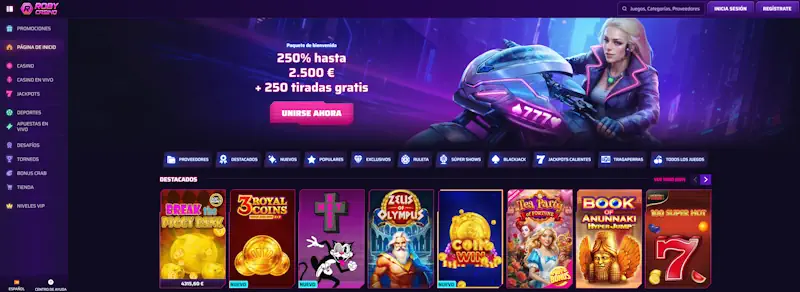 Roby Casino – Sin Licencia Española con Pay'n Play y Retiro Rápido