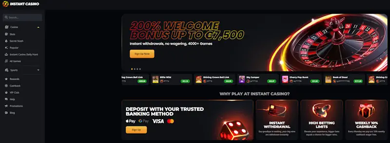 Instant Casino – Casino Sin Autoprohibición con Registro Instantáneo